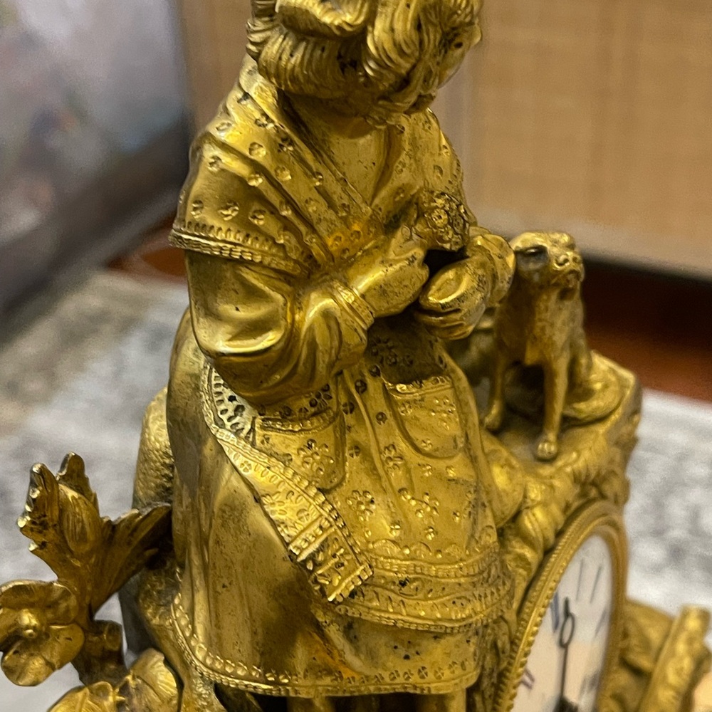 French Bronze-Dore Figural Mantel Clock 19th - Picture 13 of 16